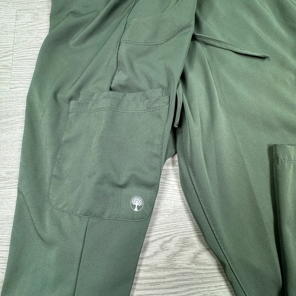 HH Works Women Scrub Pants Healing Hands Green 2XP Cargo Pockets Elastic Waist - Picture 3 of 9
